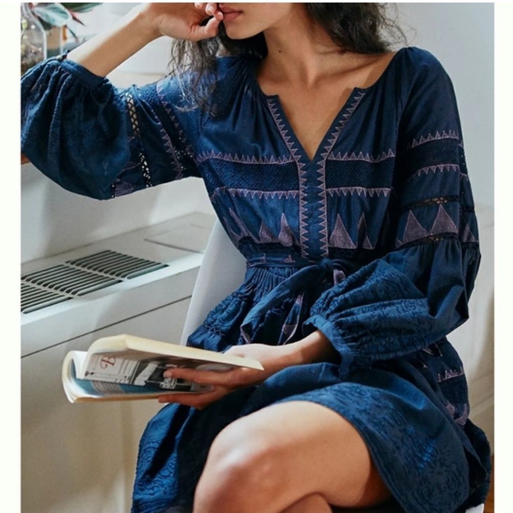 By Anthropologie Skye embroidered dress size small